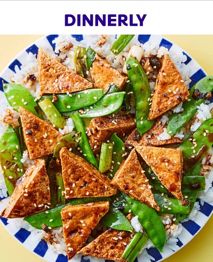 Pan-Fried Tofu with Black Bean Sauce & Steamed Rice
