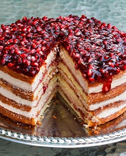 Pomegranate Mousse Cake