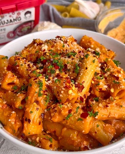 GOCHUJANG HUMMUS RIGATONI🍝🌶