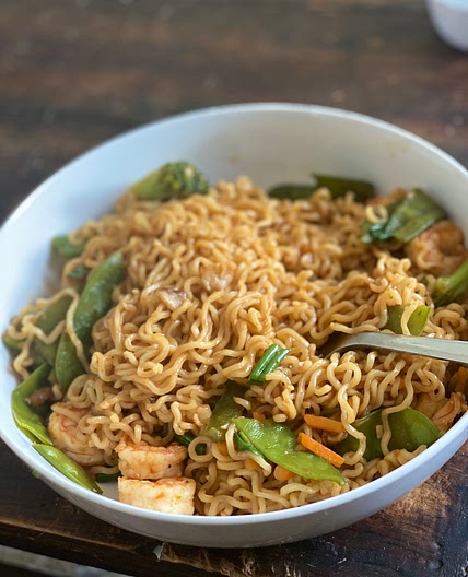 Spicy shrimp noodles 
