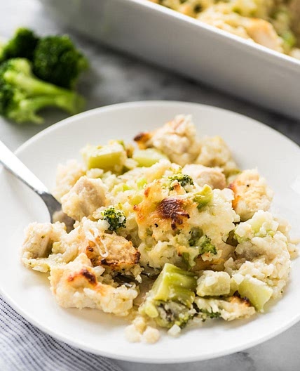Broccoli Cauliflower Rice Chicken Casserole