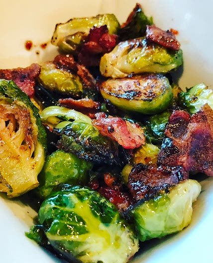 Sweet Chili Roasted Bacon & Brussels Sprouts 