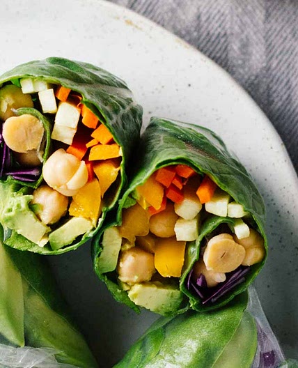 Vegan Spring Rolls w/ Spicy Turmeric Coconut Sauce