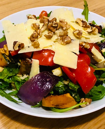3. Roast Vegetable Salad with Beans and Rice