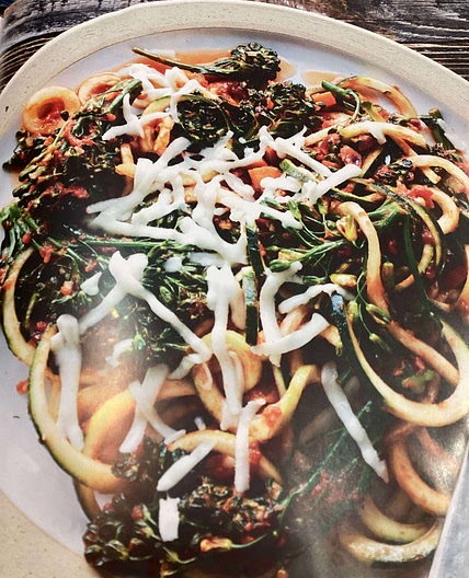 Veggie Loaded Zucchini Noodle Primavera  From Skinny taste  