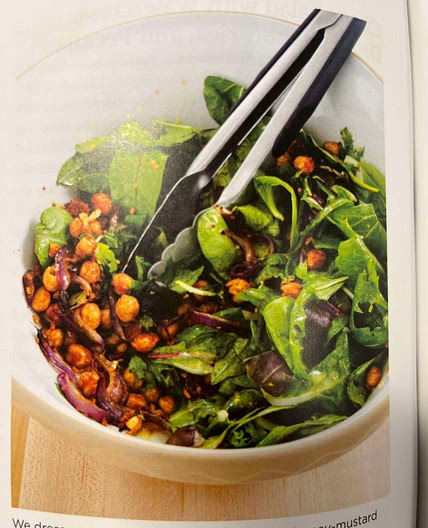 Salad with Crispy Spiced Chickpeas and Honey-Mustard Vinaigrette