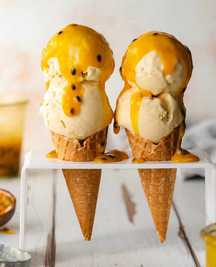 Passion Fruit Ice Cream (No Churn, 4 Ingredients)