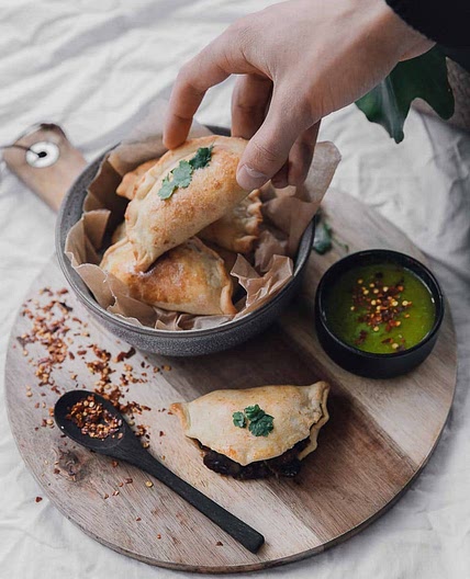 Baked Vegetarian Empanadas with Mushroom and Cheese