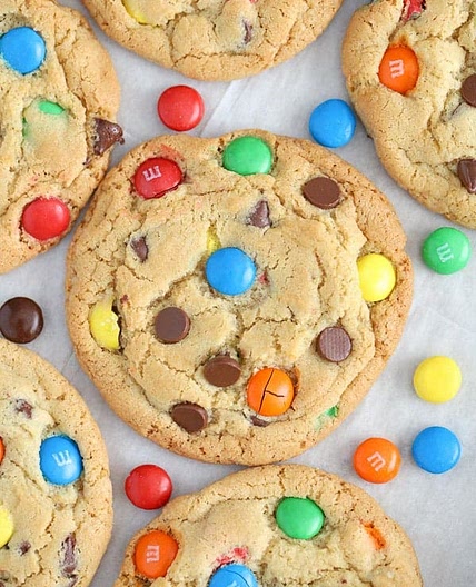 Soft and Chewy M&M Cookies