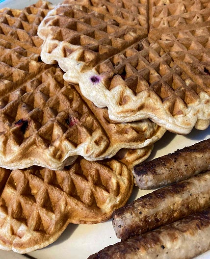 Wheat Flour & Berry Buttermilk Waffles