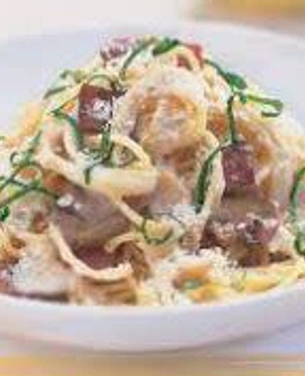 Creamy Basil & Bacon Pasta