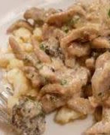 Veal with Wine & Cream Sauce