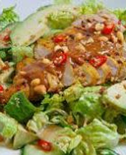 BBQ Chicken Salad With Satay Sauce