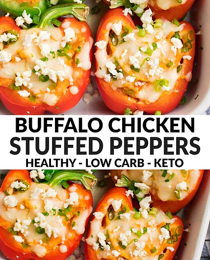 Buffalo chicken stuffed peppers