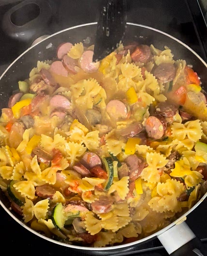 Cheesy Smoked Sausage Pasta 