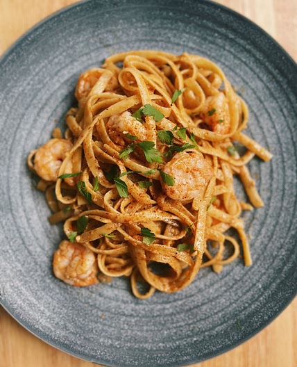 Creamy cajun fettuccine with shrimp 