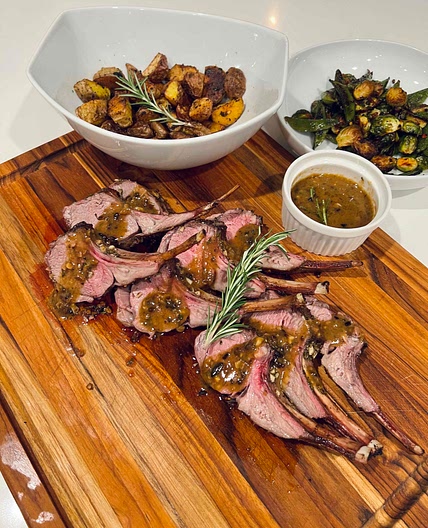 Garlic Roasted Lamb Rack