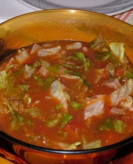 Bouillon malgache – beef bouillon with lettuce or watercress