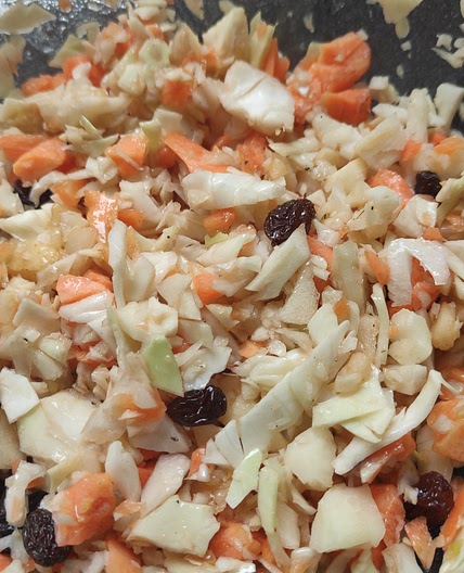 Salade chou carottes pommes