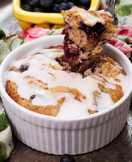 Blueberry Coffee Cake For One