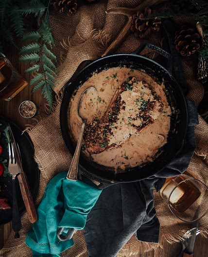 Cast Iron Steak Au Poivre