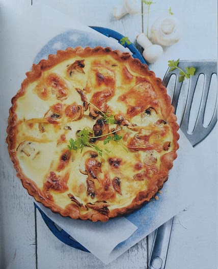 Tarte champignons, poireaux et Reblochon