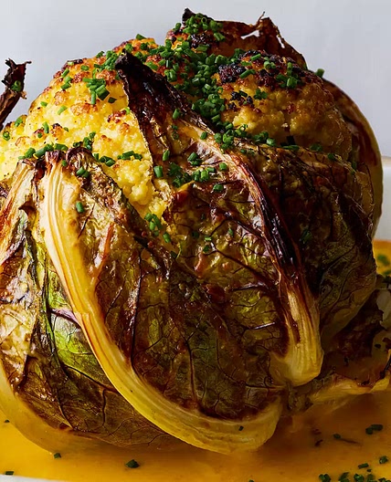 Whole roast cauliflower cheese
