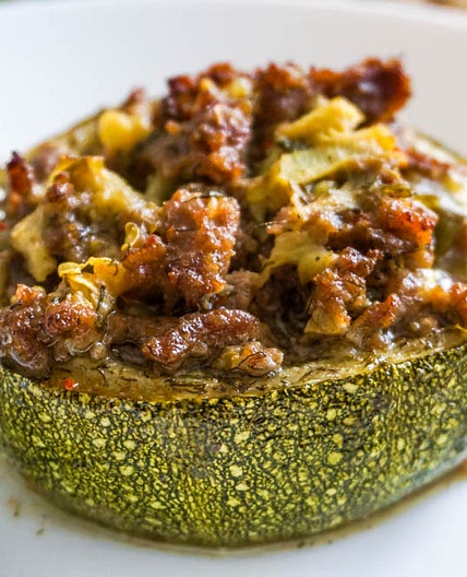 French Stuffed & Baked Round Zucchini