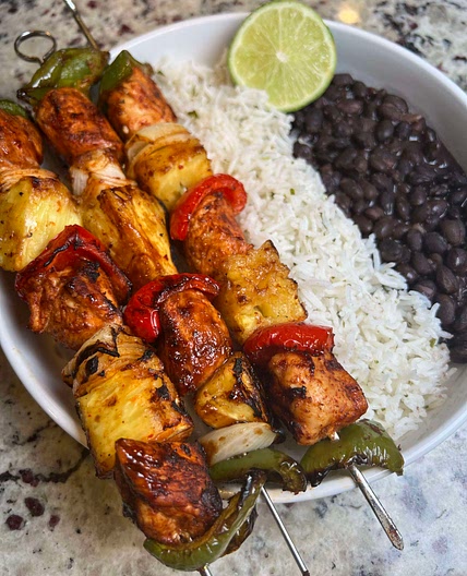 Chili Lime Chicken and Pineapple Skewers 