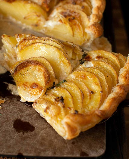 Vegan Potato Tart with Sour Cream and Thyme