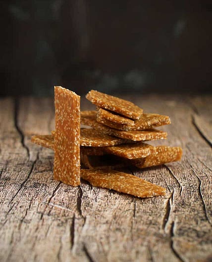 Keto Butter Toffee Sesame Snaps