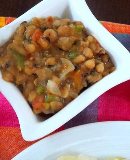 Zambian Beans with Tomatoes, Onions and Green Bell Pepper