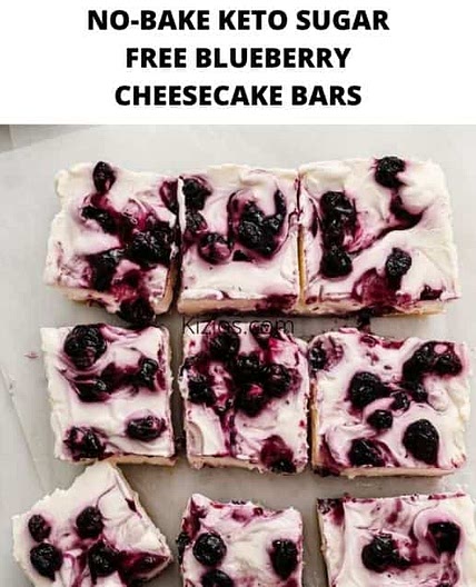 KETO BLUEBERRY CHEESECAKE BARS - Kizios Recipes