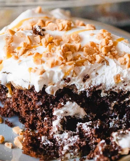 Heath Bar Chocolate Caramel Cake