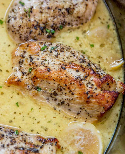 Slow Cooker Lemon Garlic Chicken