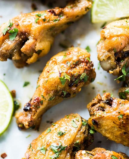 Baked Chicken Wings with Honey Lime Sauce