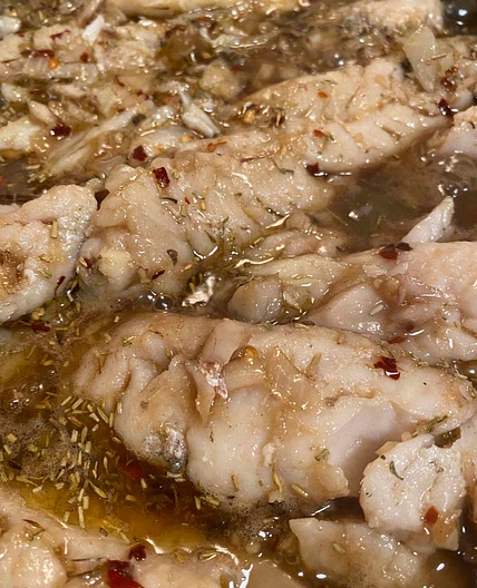 Spicy Honey Garlic Balsamic Glazed Whiting