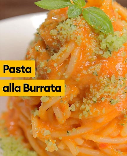 Pasta alla Burrata con Parmesano Verde // Burrata Pasta with Basil Parmesan