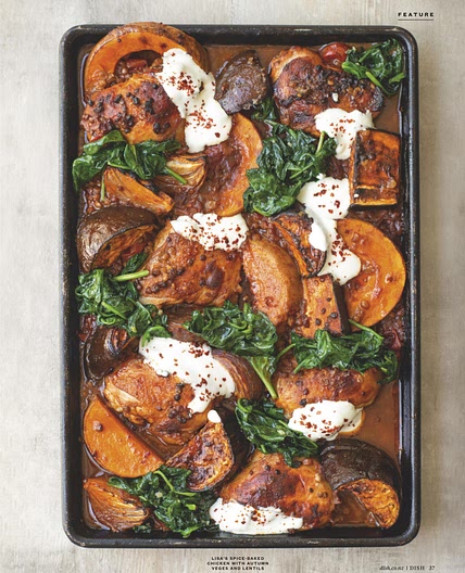 Spice-Baked Chicken with Autumn Veggies and Lentils