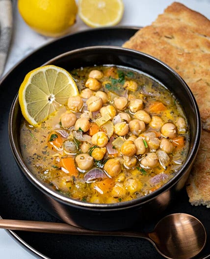 Greek Chickpea Soup with Lemon (Revithia)