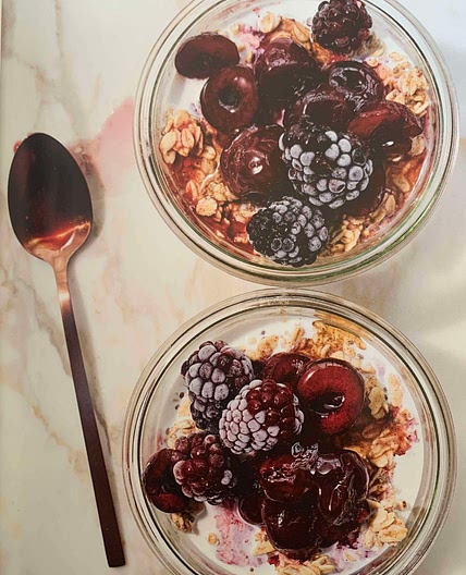 Almond-Butter Cherry-Berry Overnight Oats