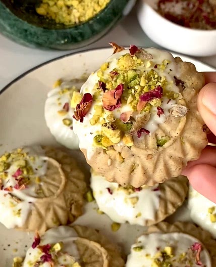 Pistachio-Rose Butter Cookies
