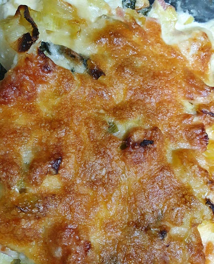 Leek and bacon tartiflette