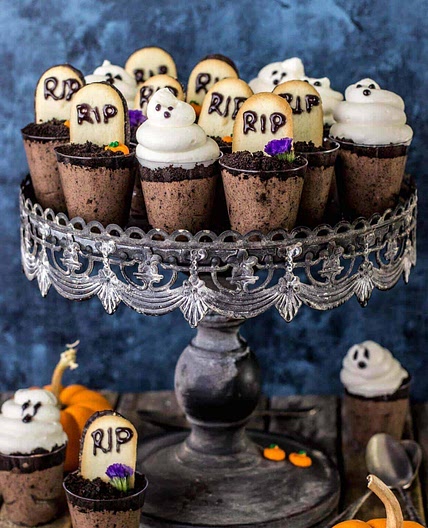 Ghosts in the Graveyard Halloween Dessert Shooters