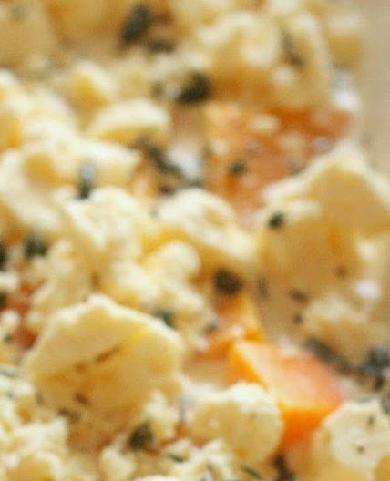 Creamy pumpkin, thyme and feta bake: a cure for winter blues