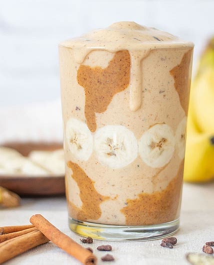 Vegan Banana, Almond Butter, and Cold Brew Smoothie