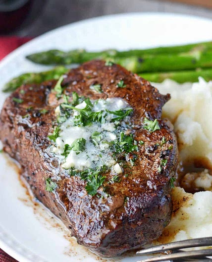 Filet Mignon with Garlic Herb Butter