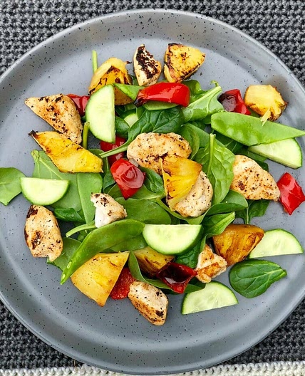 Grilled chicken and pineapple salad