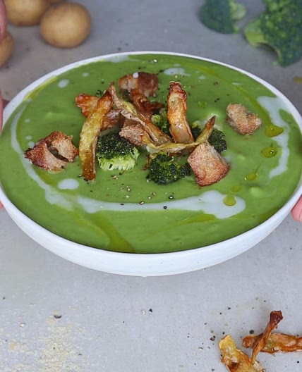 No Waste Broccoli Stem Soup