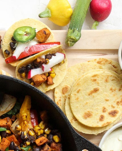 Mini Sweet Potato & Black Bean Fajitas